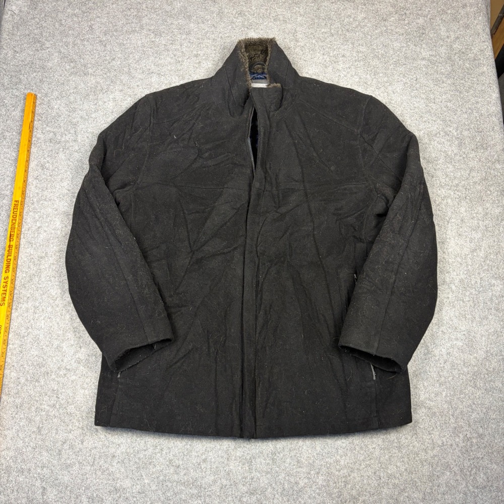 Marc New York Andrew Marc Mens Black Wool Blend Faux Fur Collar Jacket XXL
